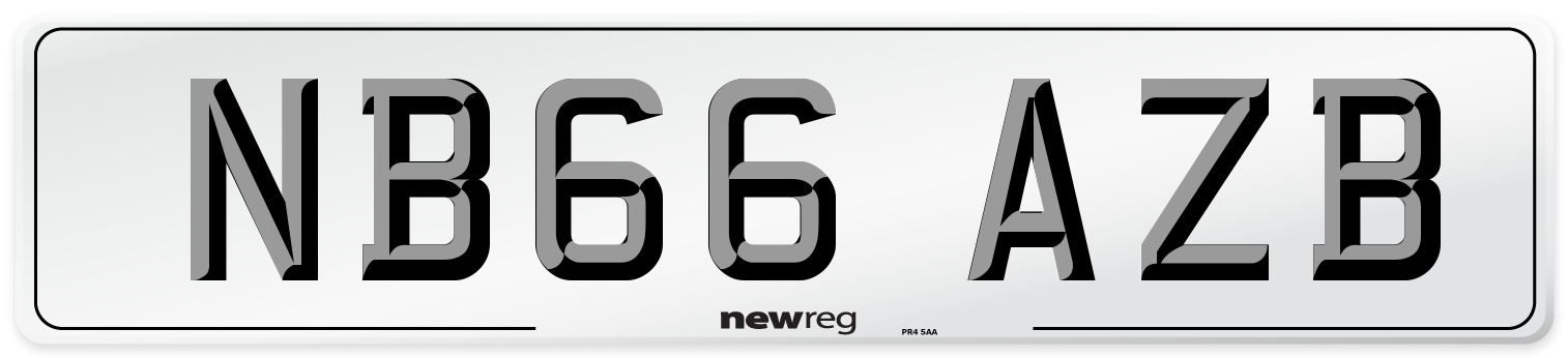 NB66 AZB Number Plate from New Reg